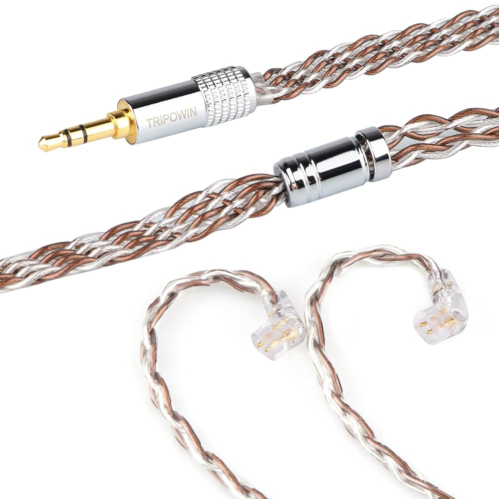 Amazon.com: Linsoul Tripowin Perles IEM Cable 8 Core Silver